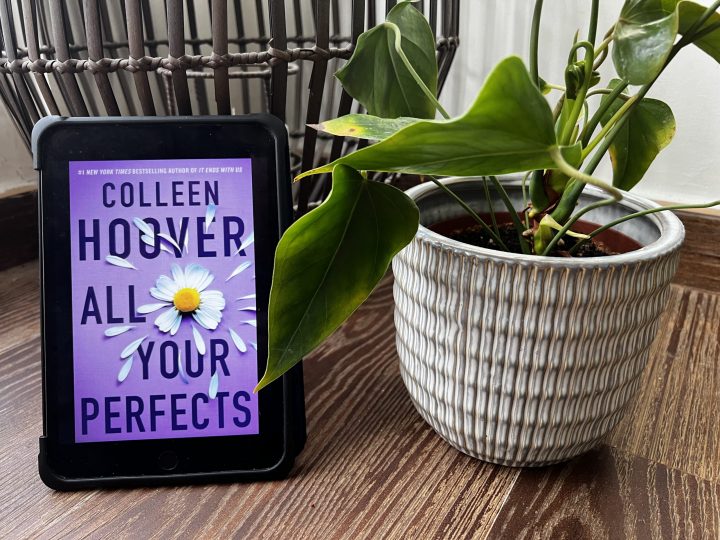 colleen hoover book and a plant